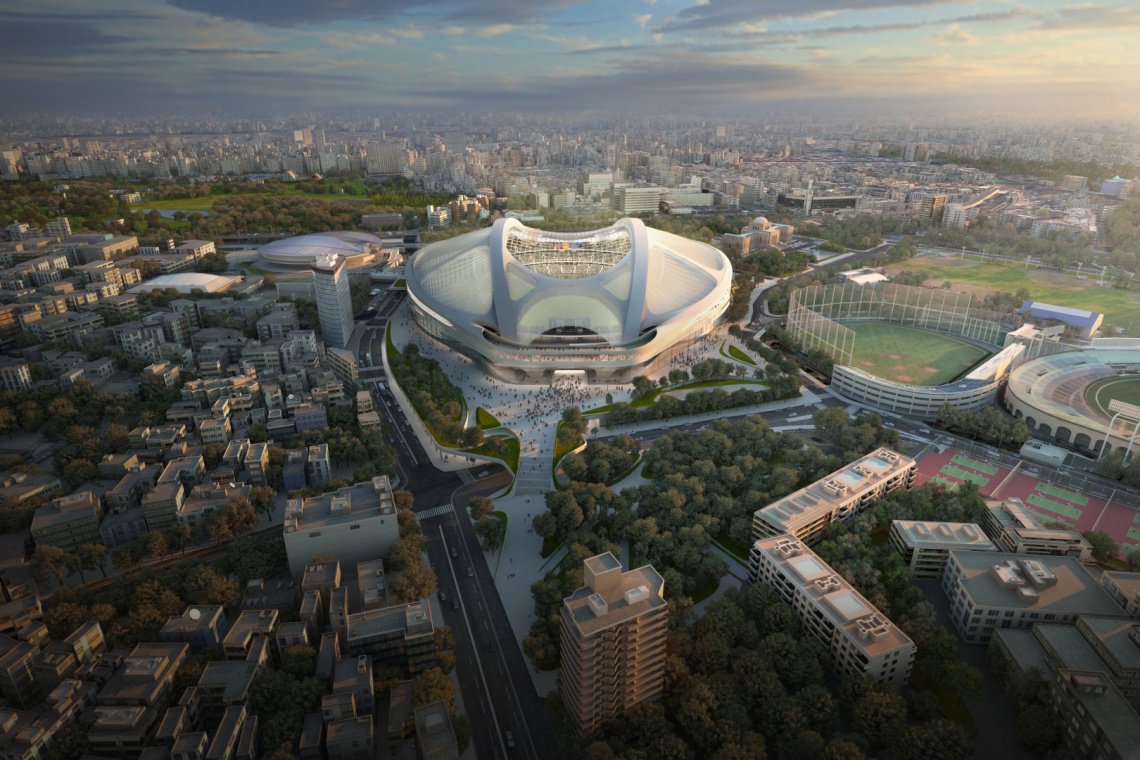 Projekt stadionu w Tokio, fot. zaha-hadid.com Nie zbudują stadionu według projektu Zahy Hadid, bo jest za drogi?