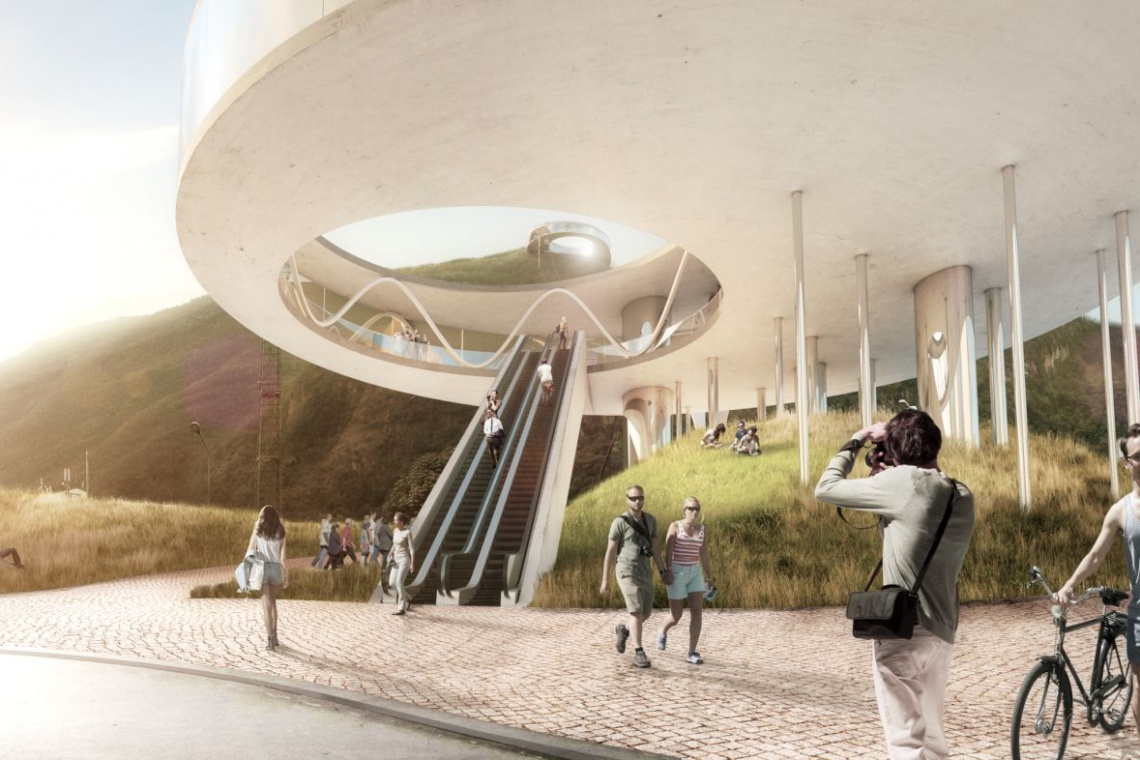 Bolzano Cable Car Transit Hub - projekt studia Snøhetta Podróż z miasta w samo serce Alp