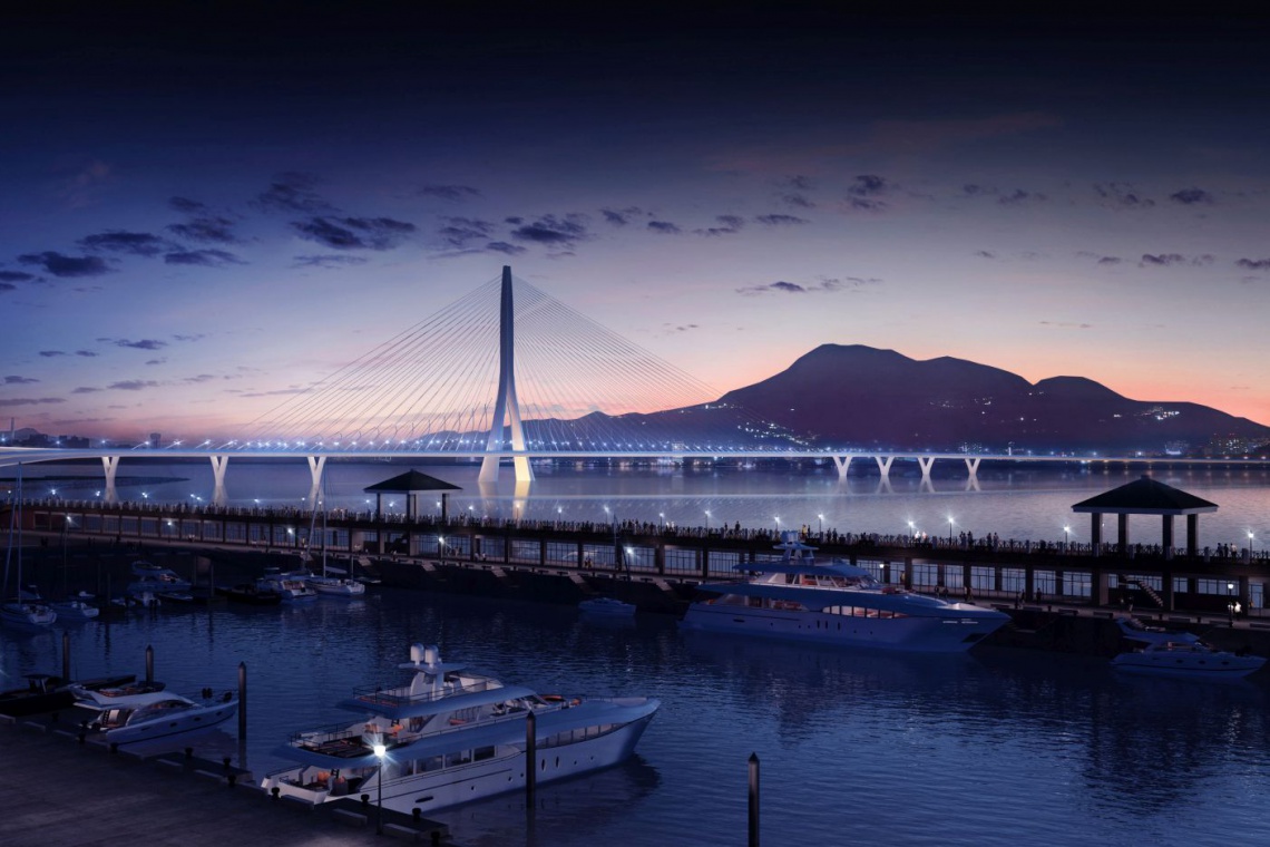 Danjiang Bridge by Zaha Hadid Architects, render by VisualArch Jedyny taki na świecie most w Tajwanie. To projekt Zahy Hadid