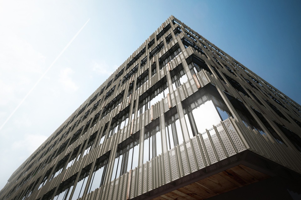 Nowa Fabryczna w Łodzi - oryginalna, ażurowa fasada, projekt dla Skanska od Medusa Group, fot. Skanska Medusa Group dla Skanska - dobra współpraca i wyjątkowe biurowce