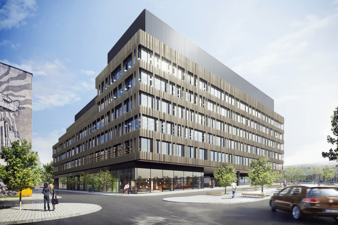 Nowa Fabryczna fot. Skanska Pierwszy biurowiec w Nowym Centrum Łodzi na finiszu. To projekt Medusa Group