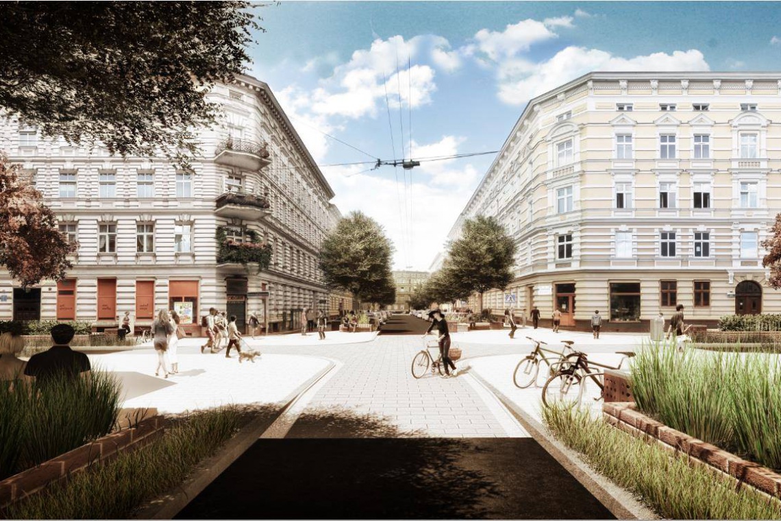 Zmiany proponowane przez Radę Osiedla Śródmieście Zachód w Szczecinie, projekt: Igor Klyus, Piotr Ostrowski, Nina Pęcherczyk. Wizualizacja: Sebastian Łabędź i Artur Górski Jak studenci architektury ZUT odmienią swoje miasto