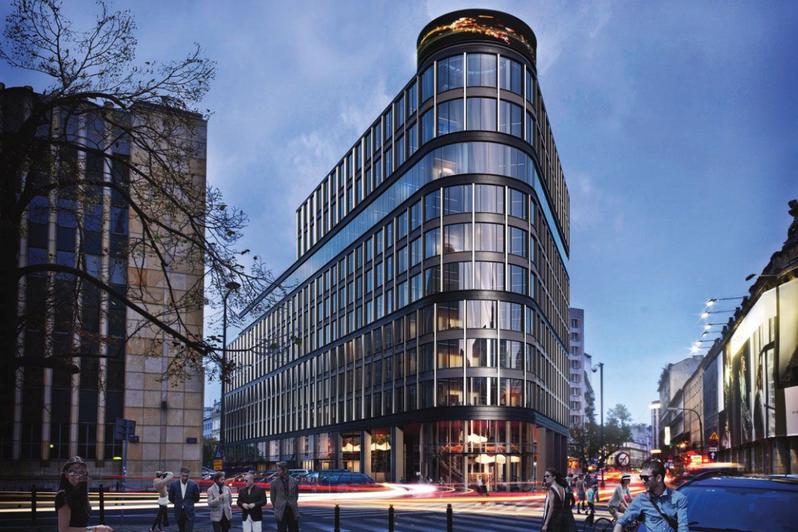 Astoria Premium Offices Biurowiec Astoria w Warszawie, projektu Epstein, osiągnął stan surowy