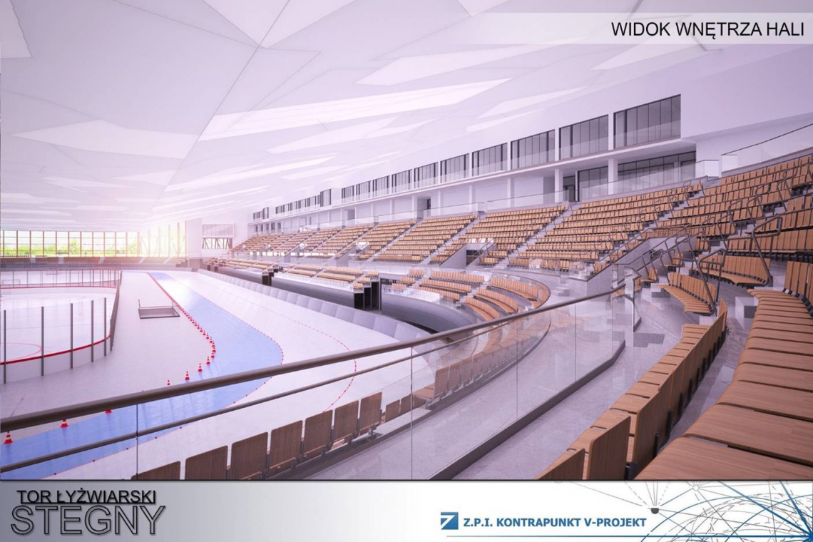 Pierwszy kryty tor łyżwiarski w Polsce zaprojektuje Kontrapunkt V-Projekt, fot. Kontrapunkt V-Projekt Nowy tor łyżwiarski Stegny z pozwoleniem na budowę
