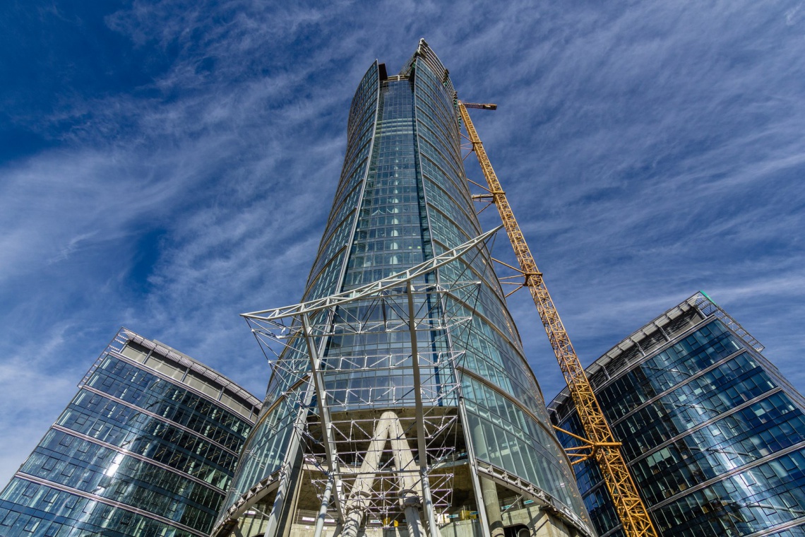 Warsaw Spire, Ghelamco Wieża Warsaw Spire już całkowicie oszklona