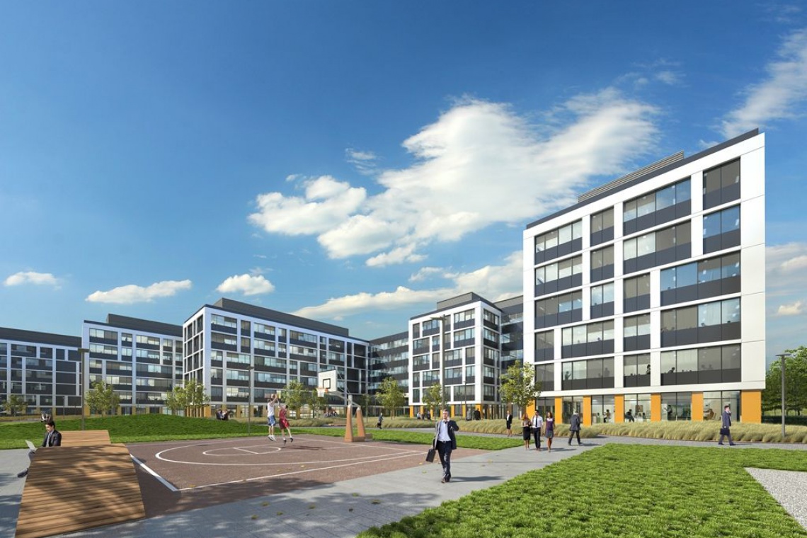Business Garden Wrocław Business Garden Wrocław z wiechą. To projekt APA Wojciechowski