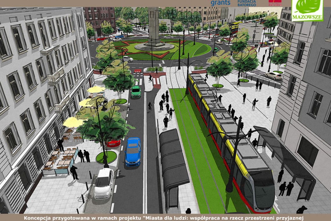 Plac Unii Lubelskiej, koncepcja proponowana przez Zielone Mazowsze Plac Unii Lubelskiej może być bardziej przyjazny dla pieszych