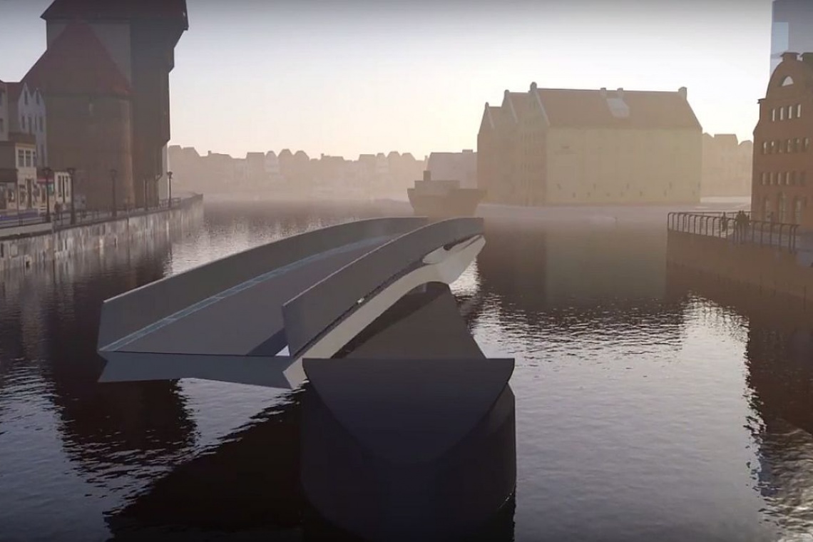 Ruchoma kładka nad Motławą, gdansk.pl Studio Bednarski LTD projektuje obrotową kładkę w Gdańsku