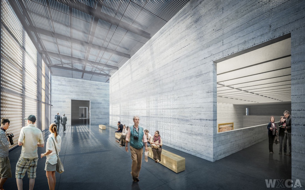 Muzeum Historii Polski, BUDYNEK GŁÓWNY MUZEUM, przestrzeń wypoczynku, wizualizacja WXCA WXCA już z umową na wykonanie projektu Muzeum Historii Polski