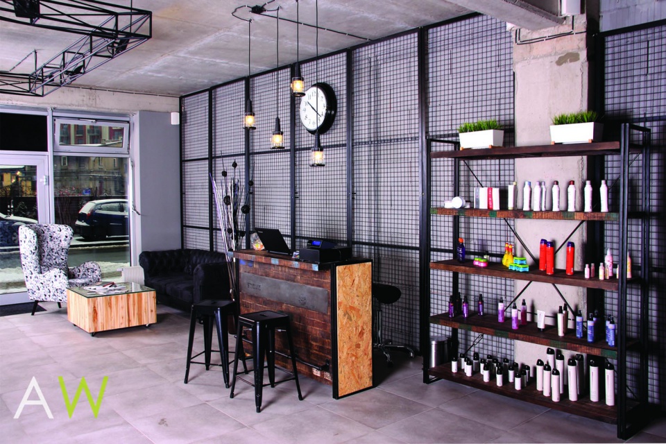 Salon hair&beauty BONZA, fot. AW Interior Design Salon fryzjerski w stylu industrialnym od AW Interior Design