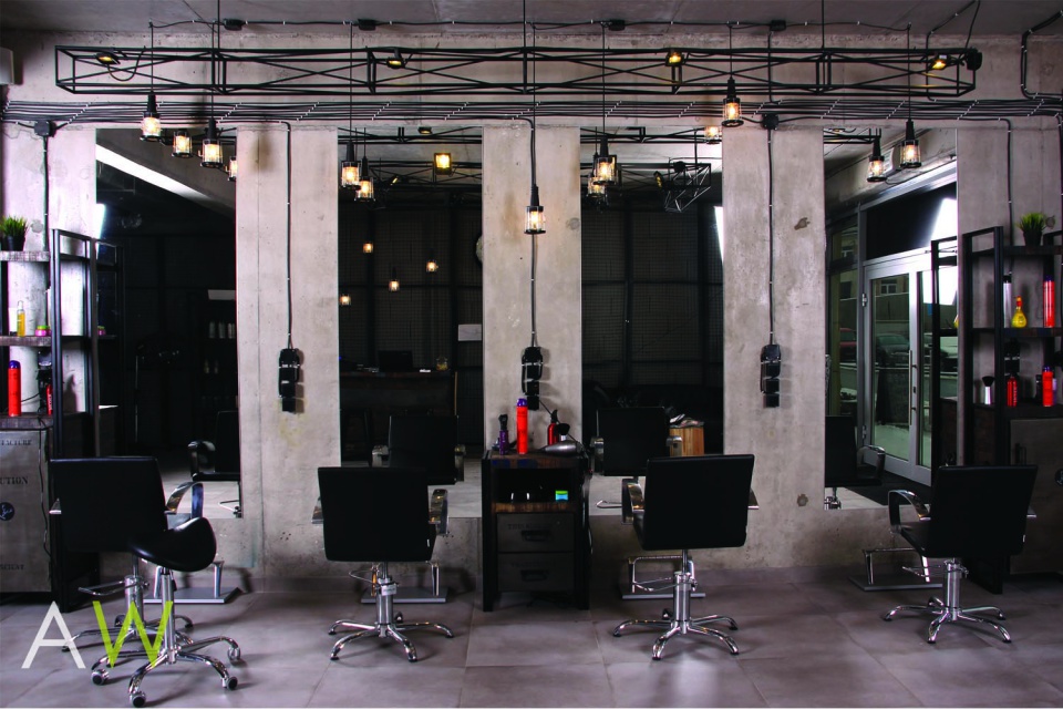 Salon hair&beauty BONZA, fot. AW Interior Design Salon fryzjerski w stylu industrialnym od AW Interior Design
