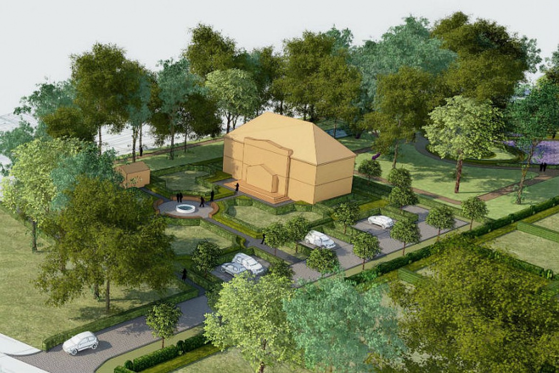 Tak mógłby wyglądać park z przypominającym dawny tutejszy dwór budynkiem restauracyjnym. Koncepcję przygotowała pracownia Domus Studio Projektowe s.c. / fot. gdansk.pl Park dawnego Dworu Migowo w Gdańsku wypięknieje