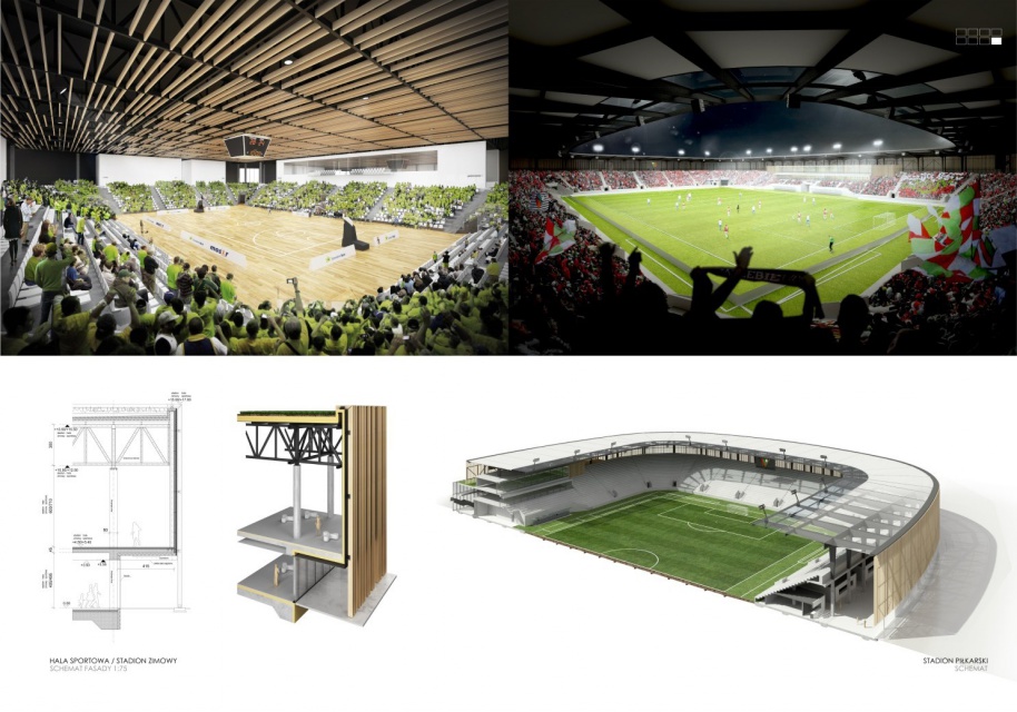 Projekt JSK Architekci, fot. UM Sosnowiec Czy nowy stadion od JSK Architekci doczeka się budowy?
