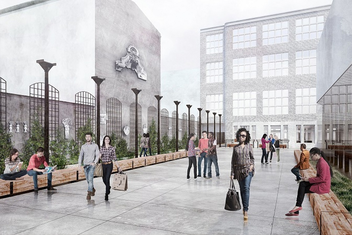 Pracownia Mirosława Nizio wykonała rewitalizacyjny projekt „Lapidarium. Magazyn Detalu Architektonicznego” dla Łodzi fot. mat. arch. Lapidarium detalu architektonicznego i pasaż dla wszystkich. Wykonawca już na placu budowy