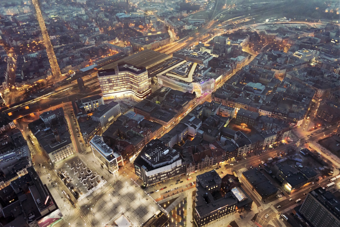 Grand Central i Galeria Katowicka. fot. Meyer Bergman. Katowicki biurowiec jak serce Nowego Jorku. Zobacz wizualizacje nowego projektu