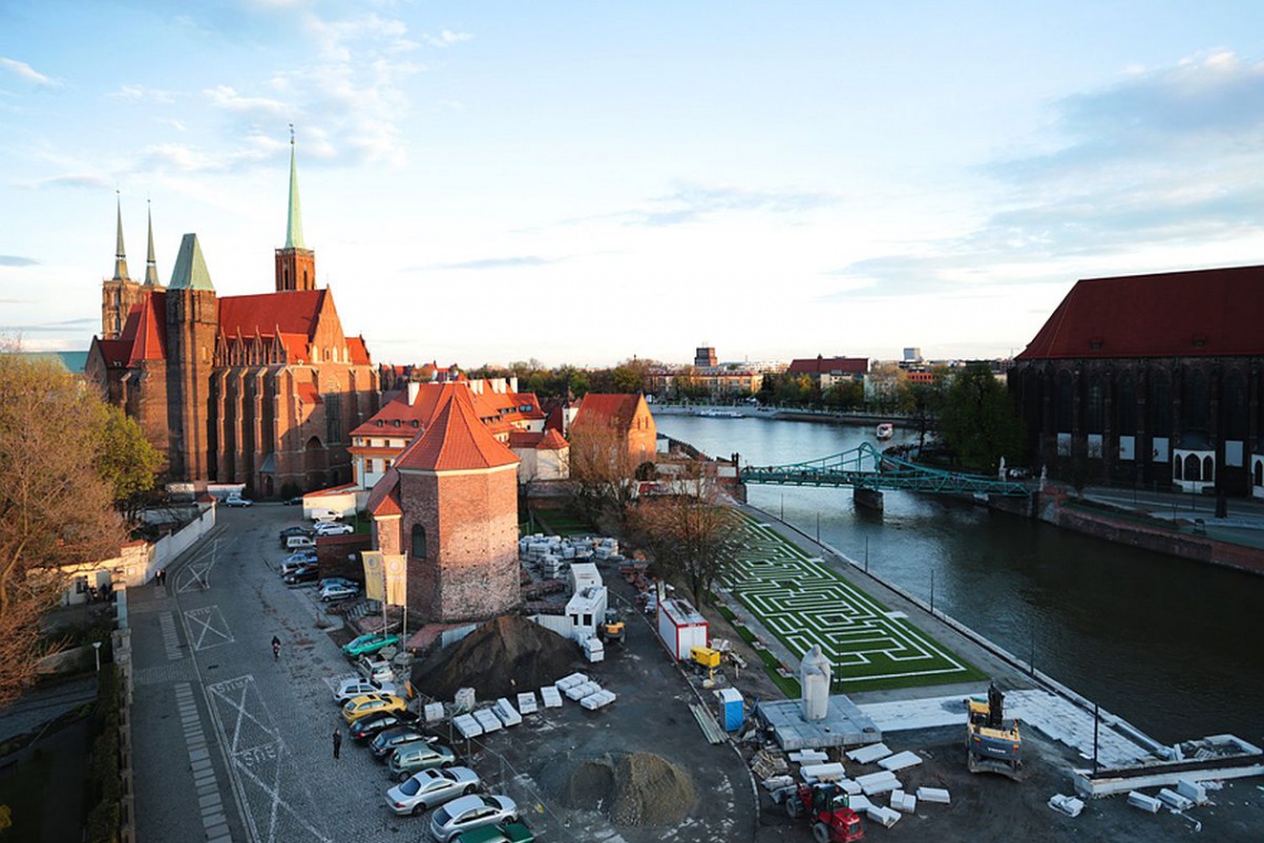 Bulwary nad Odrą - labirynt, fot. Janusz Krzeszowski, wroclaw.pl Bulwary nad Odrą: Powstaje tu tajemniczy zielony labirynt