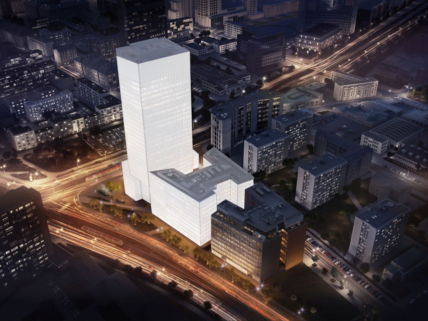 Biurowiec na tzw. serku wolskim, przy ul. Wolskiej - fot. materiały Skanska Property Poland Kuryłowicz & Associates projektują biurowiec na "serku wolskim"