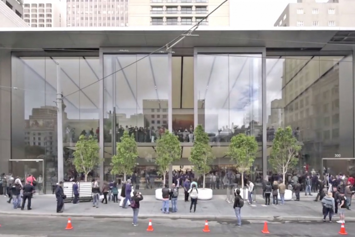 Fotos z filmu prezentującego otwarcie Apple. Foster and Partners Szklane i nowoczesne? To musi być Apple