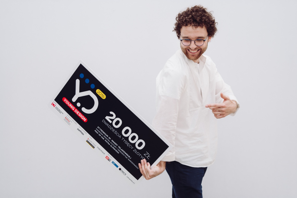 Jan Pfeifer, laureat stypendium im.Wandy Telakowskiej w konkursie Young Design 2016, fot. PAT MIC/IWP To on zwyciężył w konkursie Young Design 2016