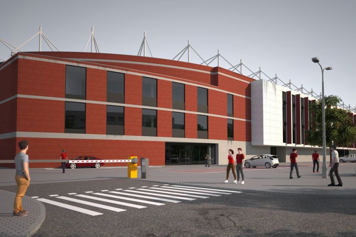 Wizualizacja stadionu przy al. Piłsudskiego w Łodzi, fot. UM Łódź Co słychać na budowie stadionu Widzew Łódź?