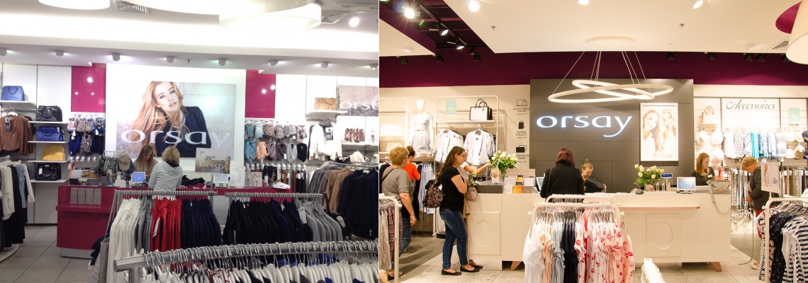 Orsay "before and after" w łódzkiej Manufakturze, fot. Manufaktura Tak się zmienia Manufaktura. Zobacz najnowsze koncepty polskich i światowych marek