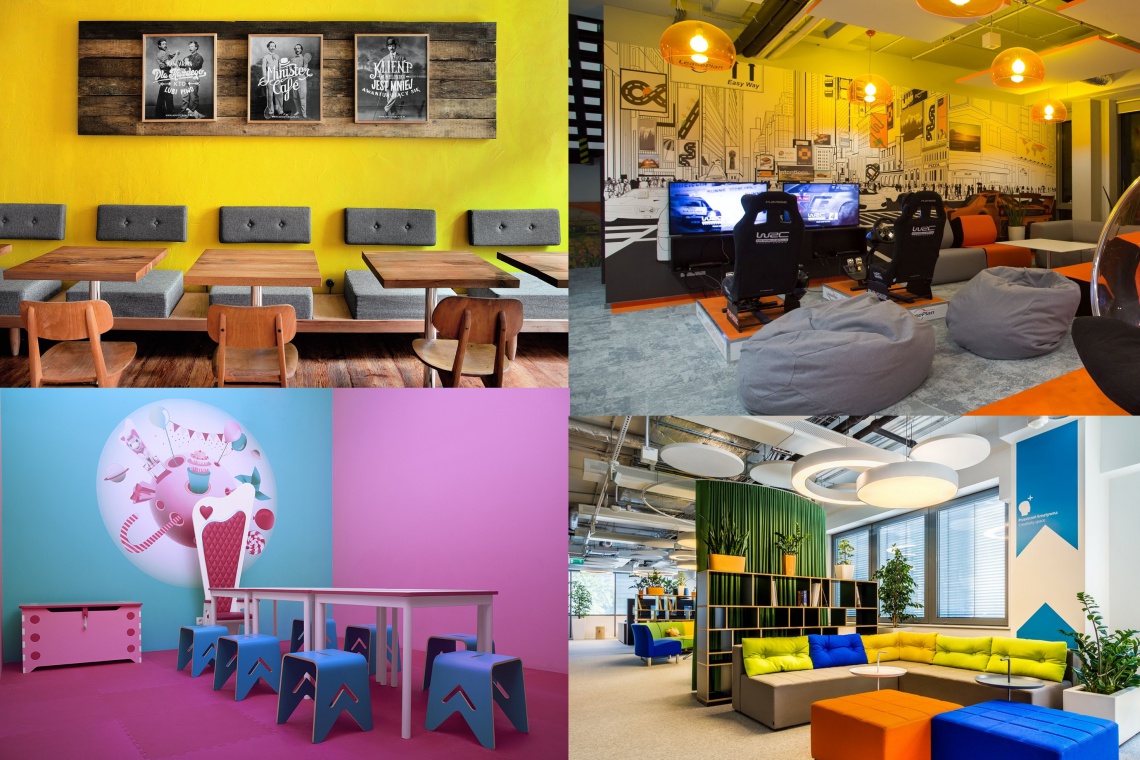 TOP 10: Najbardziej kolorowe wnętrza, fot. Ostecx Creative, JMP Service, Husarska Studio, Skanska TOP 10: Najbardziej kolorowe wnętrza