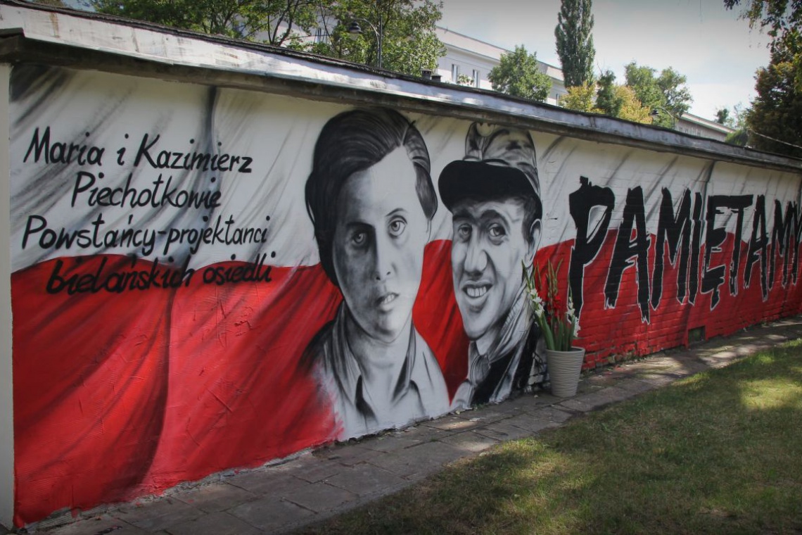 Mural dla powstańców-architektów; fot. Dzielnica Bielany / bielany.waw.pl Mural dla powstańców-architektów