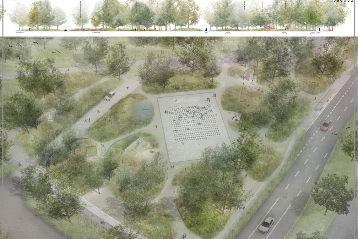 I nagrodę w wysokości 20 000 zł przyznano zespołowi w składzie: Pracownia Architektury Krajobrazu Marta Tomasiak, Maciej Siuda Pracownia Projektowa fot. Zarząd Zieleni Miejskiej w Krakowie Tak odmienią teren po pomniku Koniewa w Krakowie
