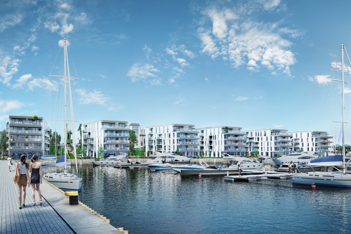 Yacht Park fot. PHN Yacht Park projektu Arch Deco z pozwoleniem na budowę