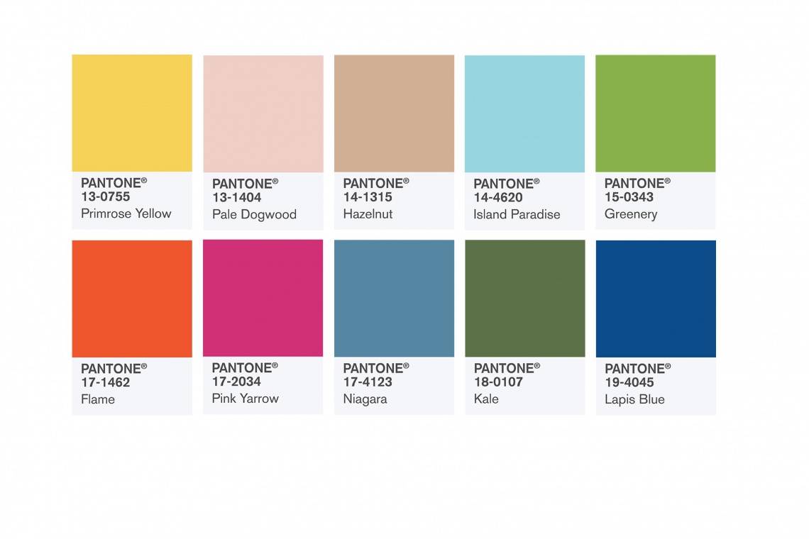 TOP 10 kolorów na wiosnę 2017 r. według Pantone, fot. Pantone TOP 10 kolorów na wiosnę 2017 według Pantone
