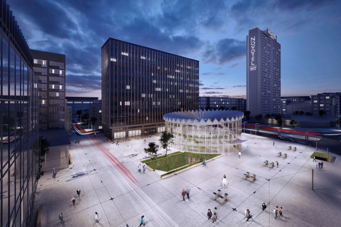 Wizualizacja modernizacji Rotundy i placu według Gowin & Siuta, fot. PKO BP Nowoczesny i inteligentny obiekt w centrum Warszawy. Taka będzie nowa Rotunda