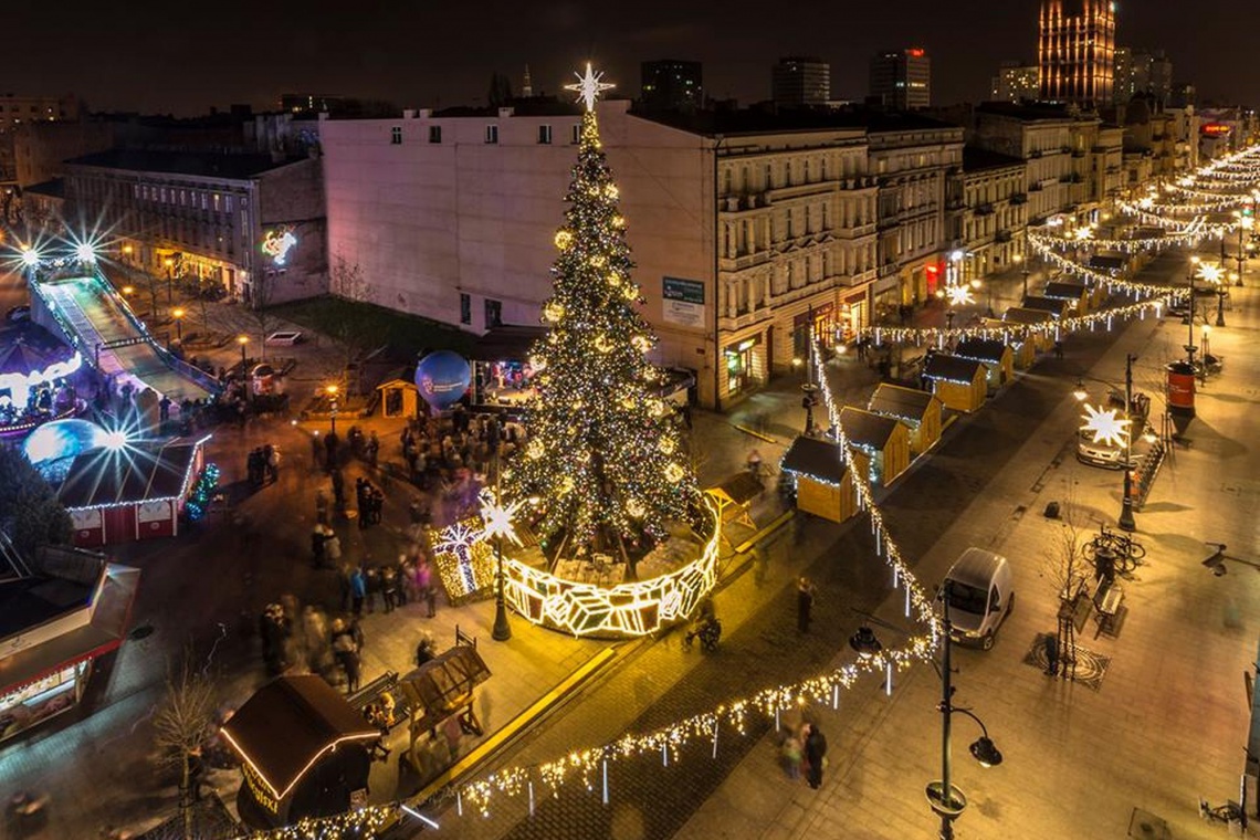 fot. facebook lodzpl Zobacz, jak świąteczna iluminacja rozświetliła Łódź