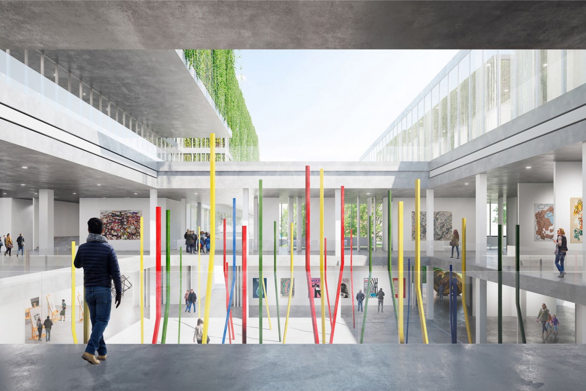 Koncepcja przewiduje stworzenie Muzeum Architektury i Designu, wraz z przestrzeniami warsztatowymi, które w założeniu miałoby działać w pełnej symbiozie z Muzeum Narodowym. Autor: Alicja Nowak Wyjątkowy pomysł na Muzeum Architektury i Designu w hotelu Cracovia