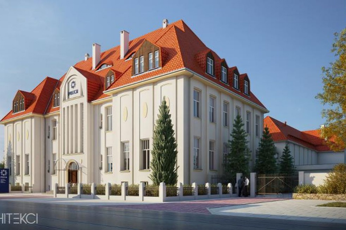 Projekt rozbudowy budynku Komendy Miejskiej Policji w Bydgoszczy przy ul. Chodkiewicza. TBI Architekci. Fot. bydgoszcz.pl Remont dawnego sierocińca spod kreski TBI Architekci