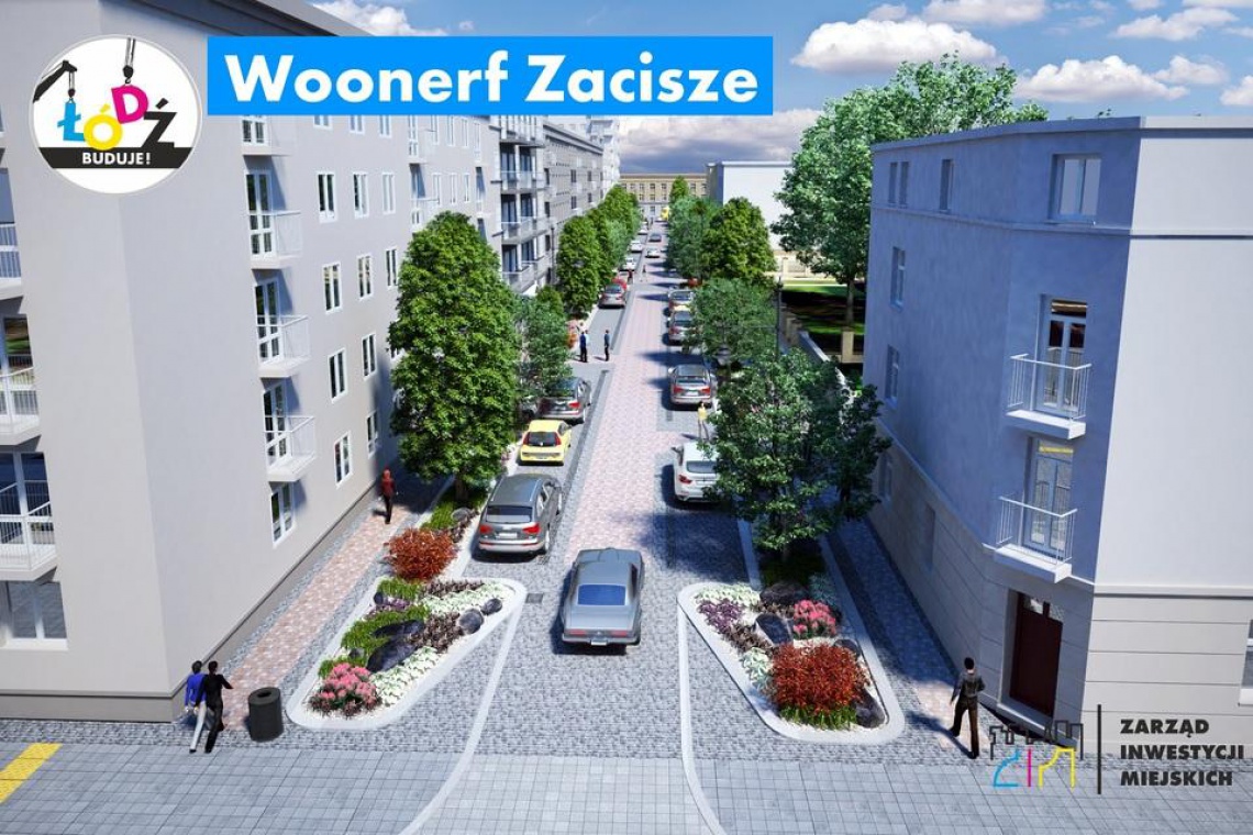 Woonerf Zacisze Fot. Biuro Rzecznika Prasowego Prezydenta Miasta W Łodzi powstał kolejny woonerf