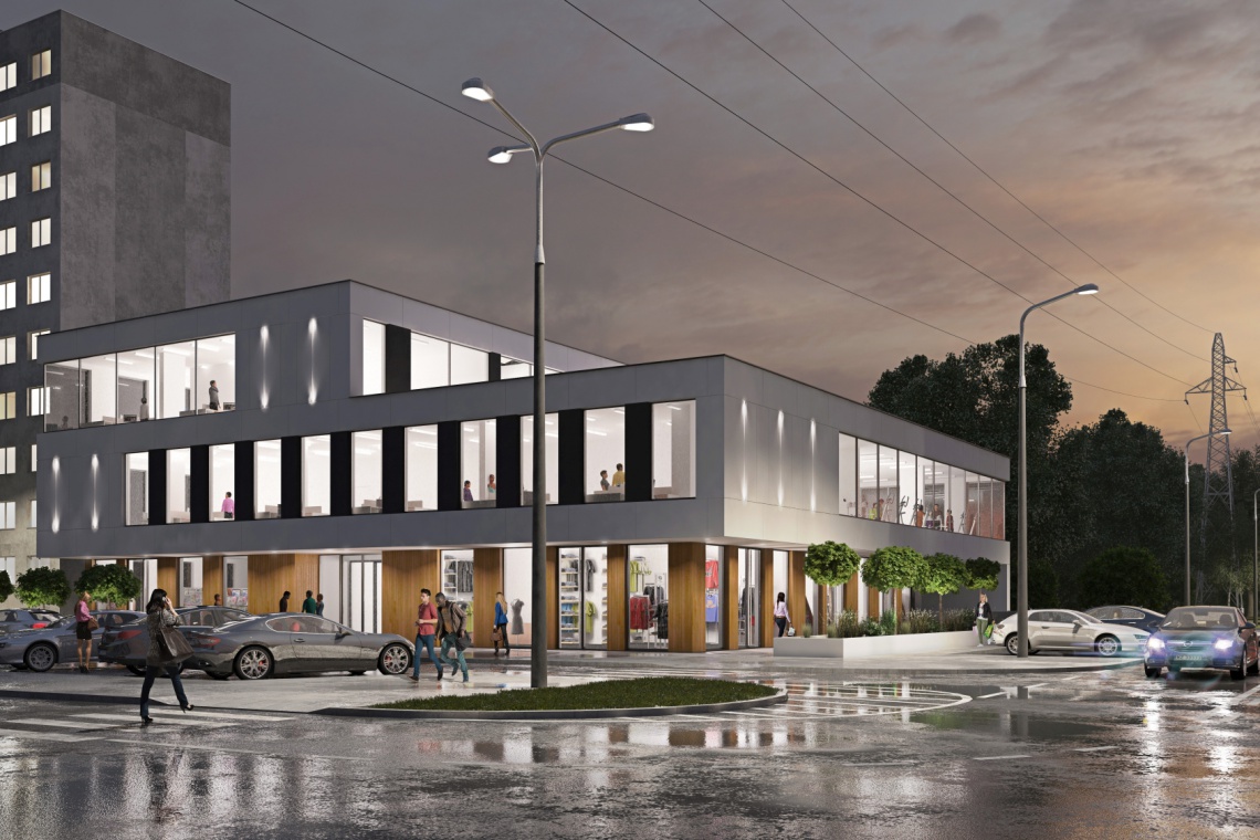 fot. Beczak & Beczak Architekci Nowy obiekt handlowy pod Warszawą według projektu Beczak & Beczak Architekci