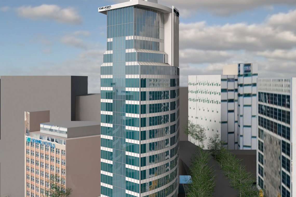 Four Points by Sheraton Auckland Hotelowa wieża pełna designu