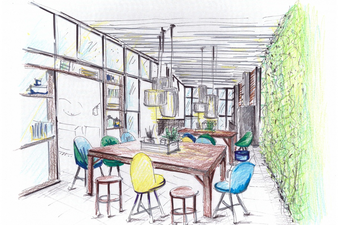 Pokój gościnny nawiązujący do kawiarnianych tradycji. Rysunek nowego lobby w Vienna House Easy Leipzig fot. Vienna House Designerski hotel w stylu "smart-casual"