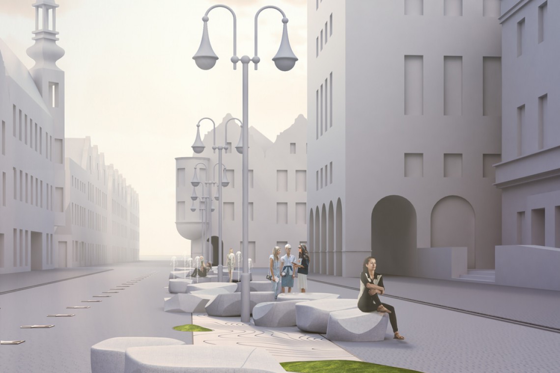 Konkurs małej architektury rozstrzygnięty I miejsce wizualizacja Miłosz Korczak, Tomasz Kieroczyk To oni zaprojektują meble dla Opola