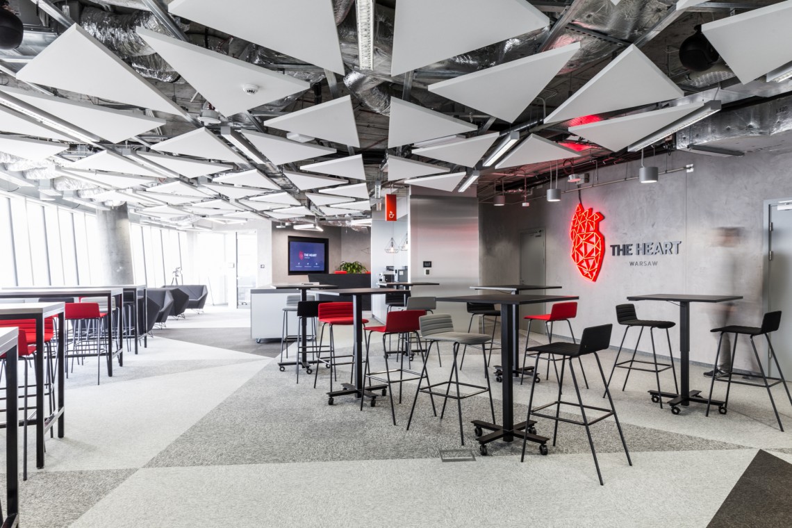 Coffee Point, The Heart Warsaw, projekt workplace The Heart Warsaw - tętniąca przestrzeń od Workplace
