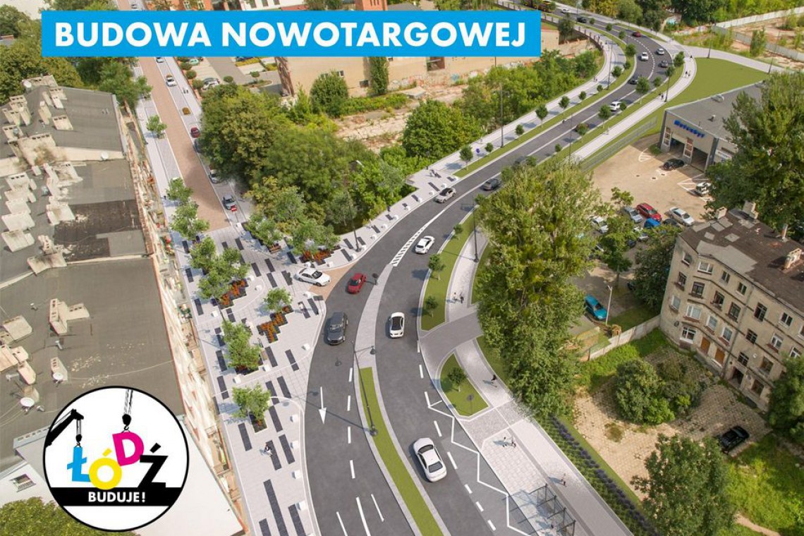 fot. UM Łódź Łódź: Nowotargowa będzie węższa i zielona. Na Targowej powstanie woonerf