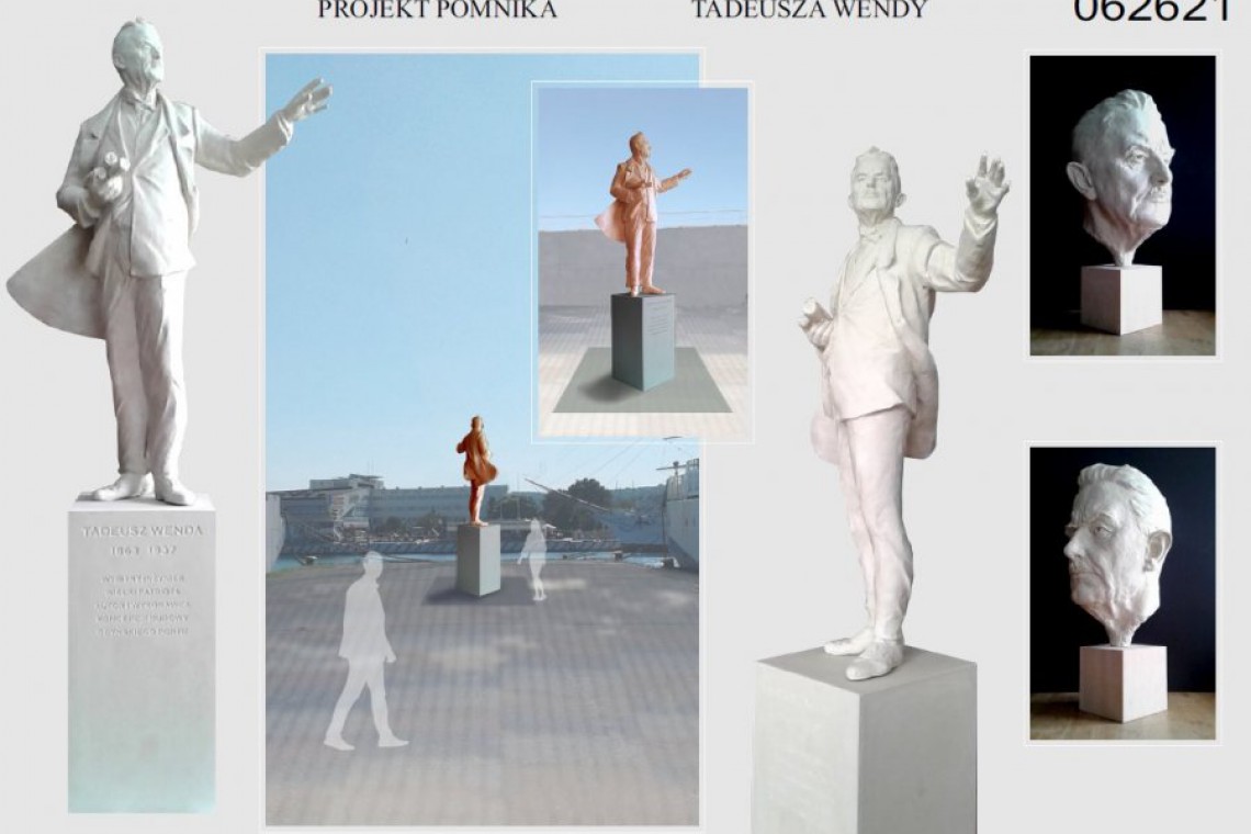 Projekt toruńskiego rzeźbiarza Macieja Jagodzińskiego- Jagenmeera wygrał konkurs na wykonanie projektu pomnika Tadeusza Wendy,fot. UM Gdynia Gotowy projekt pomnika Tadeusza Wendy w Gdyni
