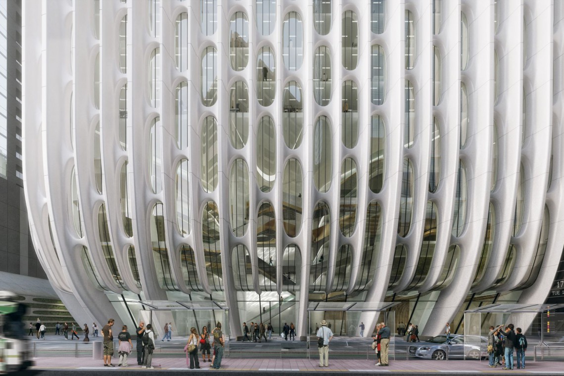 ZHA Mandarin Oriental Melbourne Corner fot. Visualarch Ażurowa "koronka" będzie znakiem rozpoznawczym. Oto najnowszy hotel projektu Zaha Hadid Architects