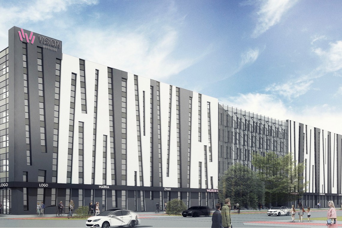 Fot. materiały prasowe Vision Offices - budynek z "krzywymi oknami" - zmieni się