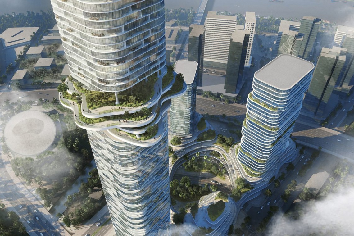Natura wkracza na szczyty miasta. Oto niezwykły projekt Ole Scheerena w Wietnamie