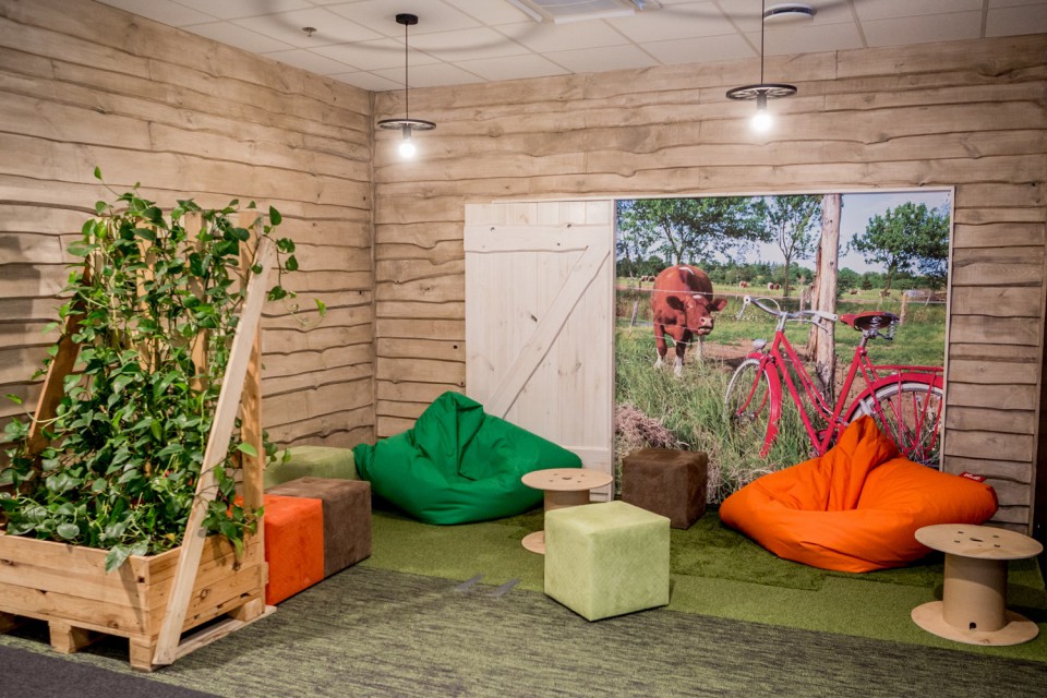 Sala Barn w biurze Goyello, fot. Goyello Biuro Goyello w Olivia Business Centre to rowerowa podróż po polsko-holenderskiej krainie