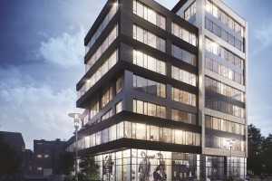Trwa budowa Mogilska Office spod kreski OP Architekten