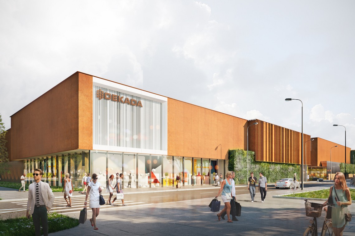 fot. mat. pras. Handlowa bryła od JSK Architekci z kamieniem węgielnym