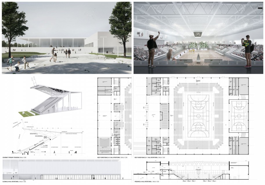 W konkursie przyznano również II Nagrodę, która trafiła w ręce pracowni JSK Architekci i Biura Usług Architektonicznych Profil (Zbigniew Pszczulny, Mariusz Rutz, Piotr Bury, Jakub Podgórski, Marcin Bieńka, Ewa Cempel, Piotr Buśko i Mirosław Matejko). Za II miejsce w konkursie przyznano nagrodę w wysokości 40 tys. zł. fot. mat. SARP Katowice Tak może wyglądać nowy stadion GKS-u Katowice. To projekt RS Architekci