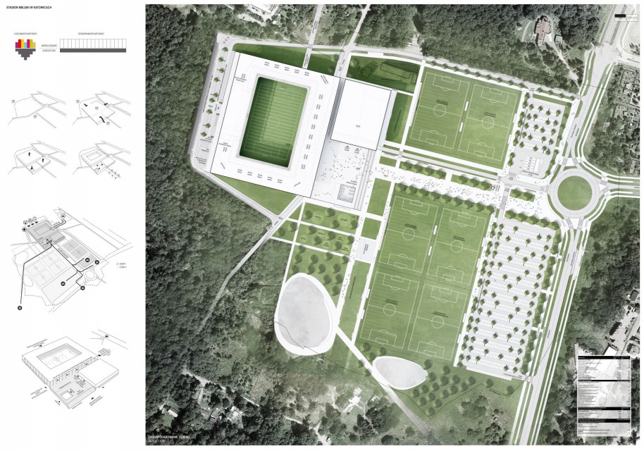 W konkursie przyznano również II Nagrodę, która trafiła w ręce pracowni JSK Architekci i Biura Usług Architektonicznych Profil (Zbigniew Pszczulny, Mariusz Rutz, Piotr Bury, Jakub Podgórski, Marcin Bieńka, Ewa Cempel, Piotr Buśko i Mirosław Matejko). Za II miejsce w konkursie przyznano nagrodę w wysokości 40 tys. zł. fot. mat. SARP Katowice Tak może wyglądać nowy stadion GKS-u Katowice. To projekt RS Architekci